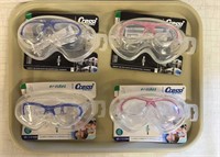 4) New Cobra Cressi Goggles: 2) Adult 2) Kids