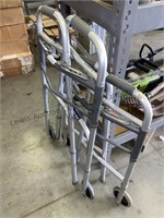 Two collapsible walkers