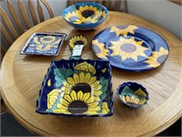 Sunflower Pottery  6- Pieces