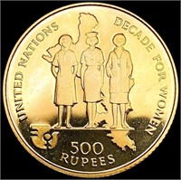 1985 Seychelles .2063oz Gold 500 Rupees GEM PROOF
