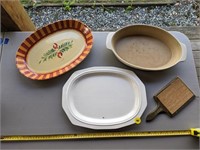3 serving platters and cheese board (Back Porch)