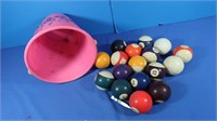 Pool Balls, Vintage Disney Beach Bucket(cracked)