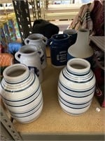 8 ceramic vases