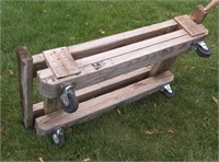 BIN- Wooden rolling Trolly