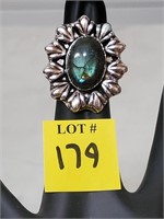 German Silver Labarodorite Ring, Size 8