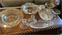 Crystal Glass Lot Etched Glass Pieces Pineapple