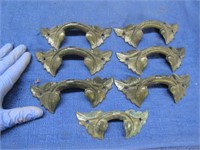 7 antique cast iron handles - circa late 1800's