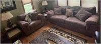 Sofa, Chair, Mersman End Tables & Lamps