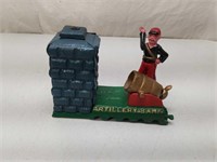 Cast Iron Mechanical Artillery Coin Bank