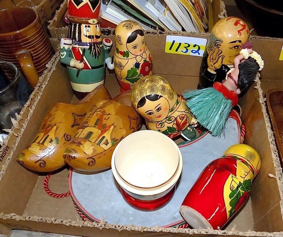 RUSSIAN  WOODEN DOLLS  AND WOODEN SHOES