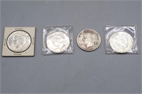 Four Silver Peace Dollars Ca.1920's