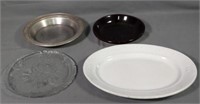Turkey Platter, Glass Serving Platter, Glass Pie