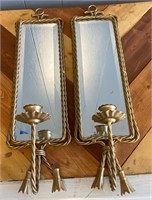 Vintage Hanging Mirrored Candle Holders - 2
