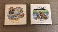 Yellowstone souvenir trivets from 1950’s