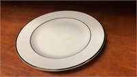 50- 10" Ivory Dinner Plates With Gold Trim