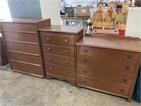 3 Non Matching Dressers Fair Condition.