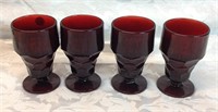 4  5" Ruby red goblets