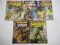 Savage Tales #1-5 (1971) Conan/1st Man-Thing