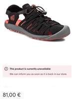 Keen Sz 8 Cypress Black & Hot Coral Sandals -