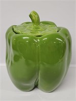 Ceramic Green Bell Pepper Cookie Jar