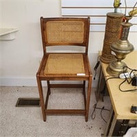 Wicker and Wood Chair