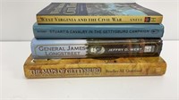4 civil war books, one signed by author
