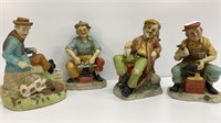 4 porcelain 7’’ figurines, two drunks, two