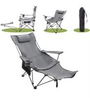 Reclining Camping Chair with Removable Footrest