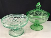 (2) Depression Era Candy Dishes