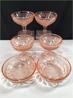 U.S. Glass Depression Era Sherbet Cups & Bowls