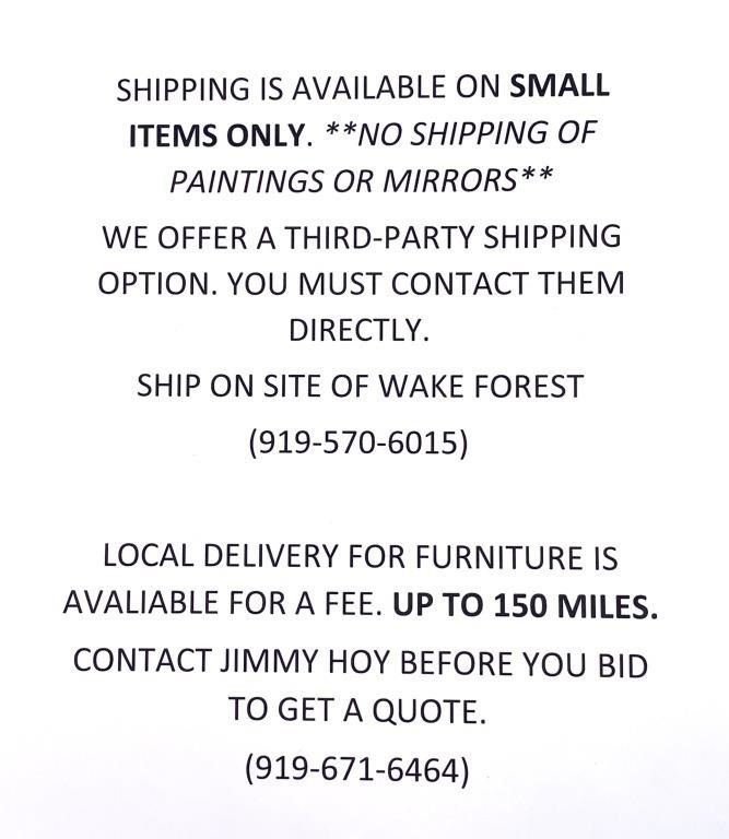 SHIPPING AND DELIVERY INFORMATION