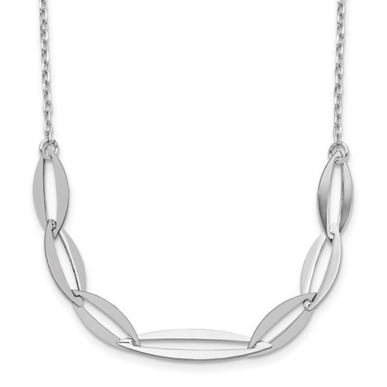Silver Rhodium-plated Modern Design Necklace