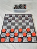 Games lot: marble-like checker board