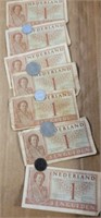 DUTCH PAPER CURRENCY, ASSORTED FOREIGN COINS