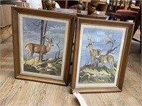 2 framed Wall Art Deer