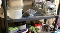 GLASS CANISTERS, GLASS LIDS, TUPPERWARE,