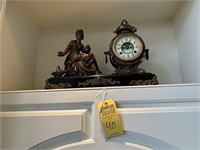 MANTEL CLOCK - NEW HAVEN CLOCK CO - MARBLE & COPPE