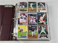 BINDER FULL OF ASSORTED BASEBALL CARDS