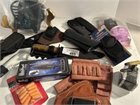 17 pcs Holsters, Carry Cases, Knives,