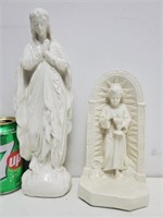 2 statues ancien religieux