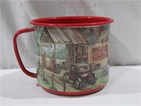 Metal Coca Cola Soup Mug 4 1/2" T