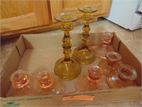 FLAT OF 4 PAIR OF CANDLE STICKS