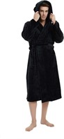 (2XL/ 3XL - black) U2SKIIN Mens Hooded Robe,