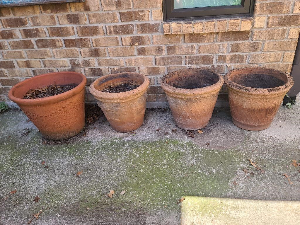 (4) Terra Cotta Outdoor Planters