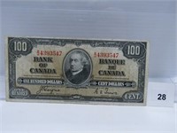 1937 - $100 CDN BANK NOTE