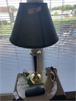 Lamp, Carved Book Holder & Miscellaneous