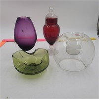 Maroon Glass Jar
