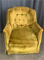 UPHOLSTERED ARM CHAIR-GOLD