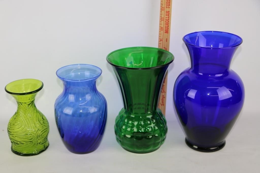 Lot of Colored Vases