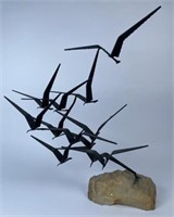 JERE-STYLE BIRDS IN FLIGHT TABLE SCULPTURE